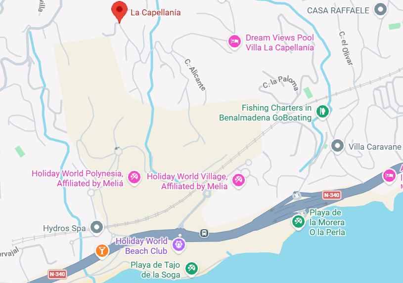 Costa de Benalmádena y ubicación de las villas
